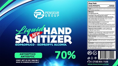 946 mL Label (Etq. Hand Sanitizer Liquid 32 Oz Min)